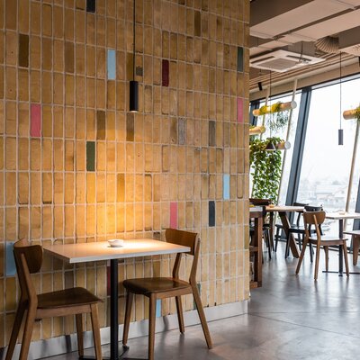 tehlový obklad kalahari v reštaurácii