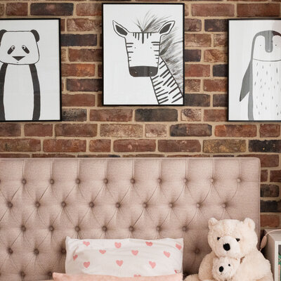 Castello tehlová stena v detskej izbe